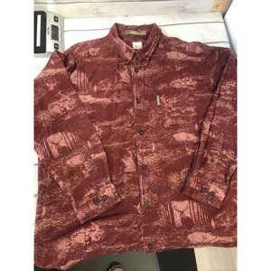 Columbia River Lodge Men’s Brown/maroon Shirt Deer Hunting Size Large